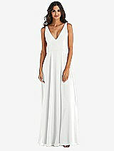 Alt View 3 Thumbnail - White Deep V-Neck Chiffon Maxi Dress