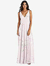 Alt View 3 Thumbnail - Watercolor Print Deep V-Neck Chiffon Maxi Dress