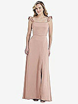 Front View Thumbnail - Toasted Sugar Ruffled Sleeve Tie-Back Maxi Dress