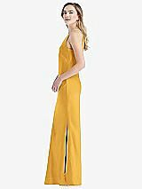 Side View Thumbnail - NYC Yellow One-Shoulder Asymmetrical Maxi Slip Dress