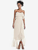 Alt View 1 Thumbnail - Oat Off-the-Shoulder Ruffled High Low Maxi Dress