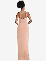 Rear View Thumbnail - Pale Peach Halter Draped Tulip Skirt Maxi Dress