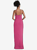 Rear View Thumbnail - Tea Rose Halter Draped Tulip Skirt Maxi Dress