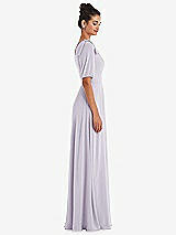 Side View Thumbnail - Moondance Bow One-Shoulder Flounce Sleeve Maxi Dress