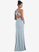 Front View Thumbnail - Mist Criss-Cross Cutout Back Maxi Dress with Front Slit