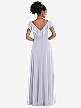 Rear View Thumbnail - Silver Dove Ruffle-Trimmed V-Back Chiffon Maxi Dress