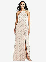 Front View Thumbnail - Coquette Floral Print Bella Bridesmaids Dress BB129