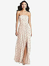 Front View Thumbnail - Coquette Floral Print Bella Bridesmaids Dress BB132