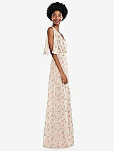 Alt View 2 Thumbnail - Coquette Floral Print V-Neck Split Sleeve Blouson Bodice Maxi Dress