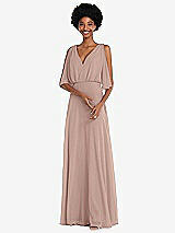 Alt View 1 Thumbnail - Neu Nude V-Neck Split Sleeve Blouson Bodice Maxi Dress