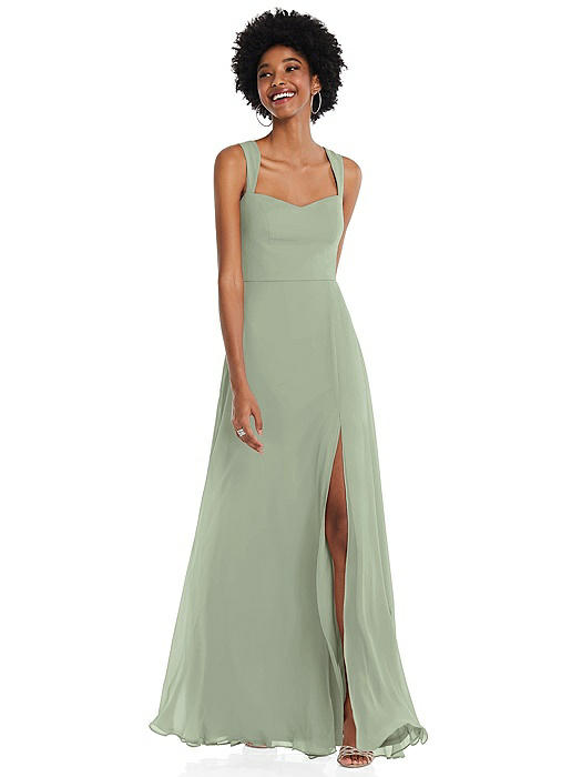 Contoured Wide Strap Sweetheart Maxi Dress