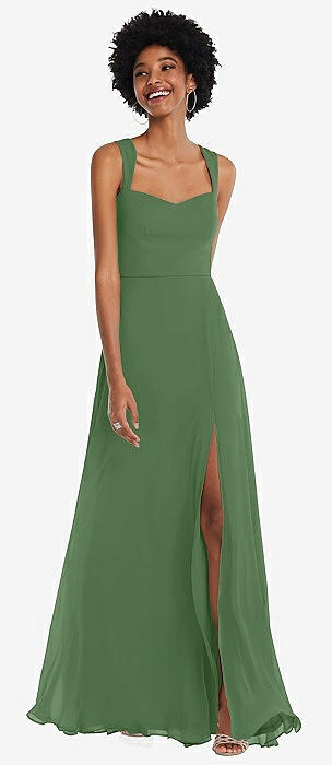 Vineyard Green Wide Strap Bridesmaid Dresses