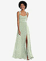 Front View Thumbnail - Vintage Primrose Sage Contoured Wide Strap Sweetheart Maxi Dress