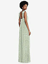 Rear View Thumbnail - Vintage Primrose Sage Convertible Tie-Shoulder Empire Waist Maxi Dress