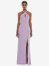 Front View Thumbnail - Pale Purple Criss Cross Halter Princess Line Trumpet Gown