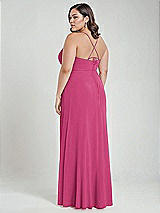 Alt View 3 Thumbnail - Tea Rose Scoop Neck Convertible Tie-Strap Maxi Dress with Front Slit