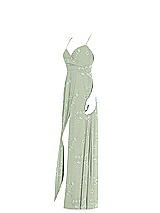 Side View Thumbnail - Vintage Primrose Sage Adjustable Strap Wrap Bodice Maxi Dress with Front Slit 