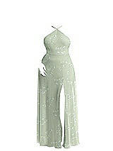 Alt View 1 Thumbnail - Vintage Primrose Sage Diamond Halter Maxi Dress with Adjustable Straps