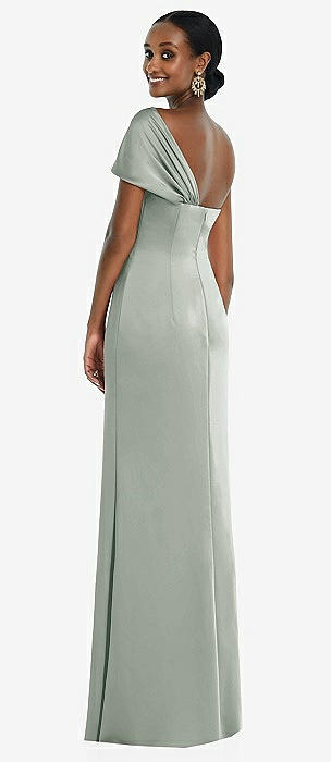 Dessy Willow Green Lux Charmeuse Bridesmaid Dresses