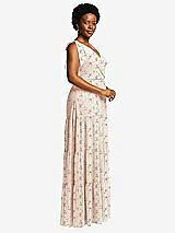 Alt View 2 Thumbnail - Coquette Floral Print Bow-Shoulder Faux Wrap Maxi Dress with Tiered Skirt