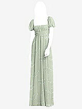 Front View Thumbnail - Vintage Primrose Sage Regency Empire Waist Puff Sleeve Chiffon Maxi Dress