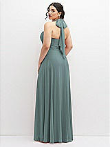 Rear View Thumbnail - Icelandic Chiffon Convertible Maxi Dress with Multi-Way Tie Straps