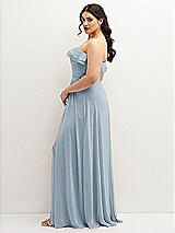 Side View Thumbnail - Mist Tiered Ruffle Neck Strapless Maxi Dress with Front Slit