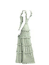 Rear View Thumbnail - Vintage Primrose Sage Tiered Chiffon Maxi A-line Dress with Convertible Ruffle Straps