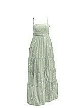 Front View Thumbnail - Vintage Primrose Sage Modern Regency Chiffon Tiered Maxi Dress with Tie-Back