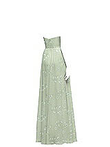 Rear View Thumbnail - Vintage Primrose Sage Strapless Chiffon Maxi Dress with Oversized Bow Bodice