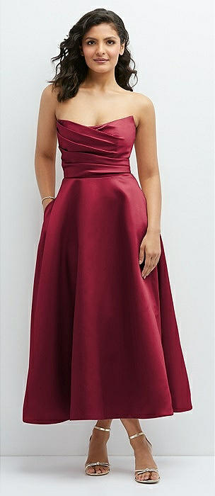 Burgundy Draped Bridesmaid Dresses