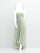 Front View Thumbnail - Vintage Primrose Sage Strapless Draped Notch Neck Chiffon High-Low Dress