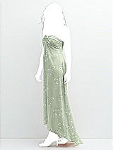 Side View Thumbnail - Vintage Primrose Sage Strapless Draped Notch Neck Chiffon High-Low Dress