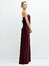 Side View Thumbnail - Cabernet Strapless Maxi Bias Column Dress with Peek-a-Boo Corset Back