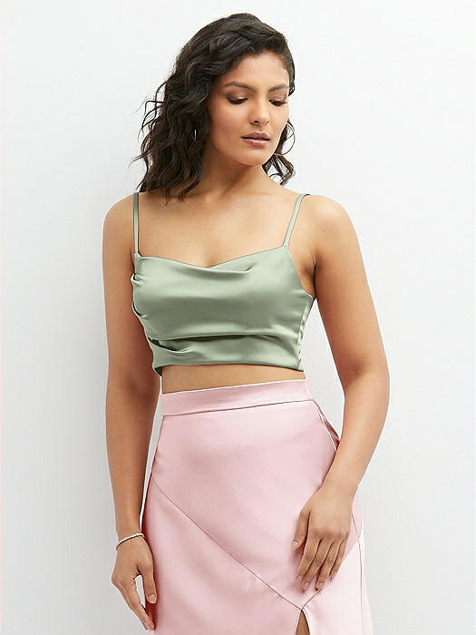 Satin Mix-and-Match Draped Midriff Top