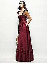 Elegant Diamond Corset Satin Maxi Dress Grape
