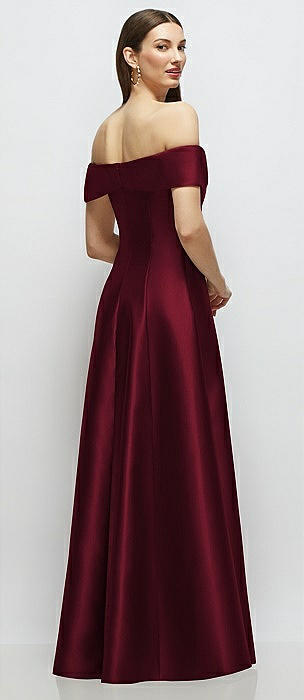 Burgundy Off The Shoulder Bridesmaid Dresses