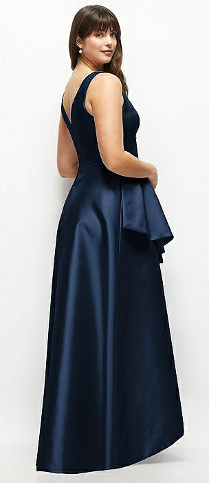 Alfred Sung Midnight Navy Bateau Bridesmaid Dresses