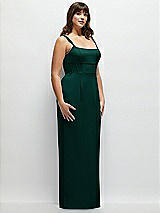 Alt View 2 Thumbnail - Evergreen Corset Midriff Crepe Column Maxi Dress