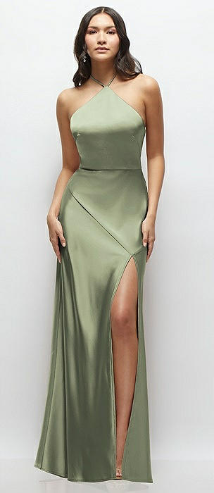 Sage Halter Bridesmaid Dresses