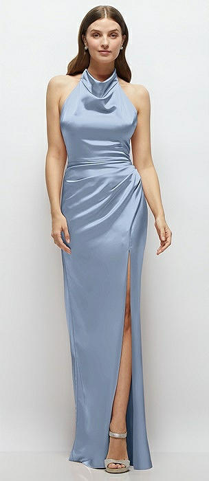 Blue Halter Bridesmaid Dresses