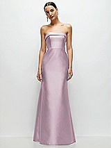 Front View Thumbnail - Suede Rose Strapless Cuff Neckline Satin Trumpet Gown