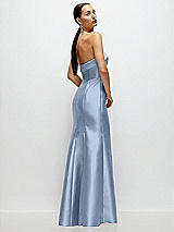 Side View Thumbnail - Cloudy Strapless Cuff Neckline Satin Trumpet Gown