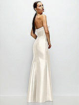 Side View Thumbnail - Ivory Strapless Cuff Neckline Satin Trumpet Gown