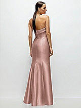 Rear View Thumbnail - Neu Nude Strapless Cuff Neckline Satin Trumpet Gown