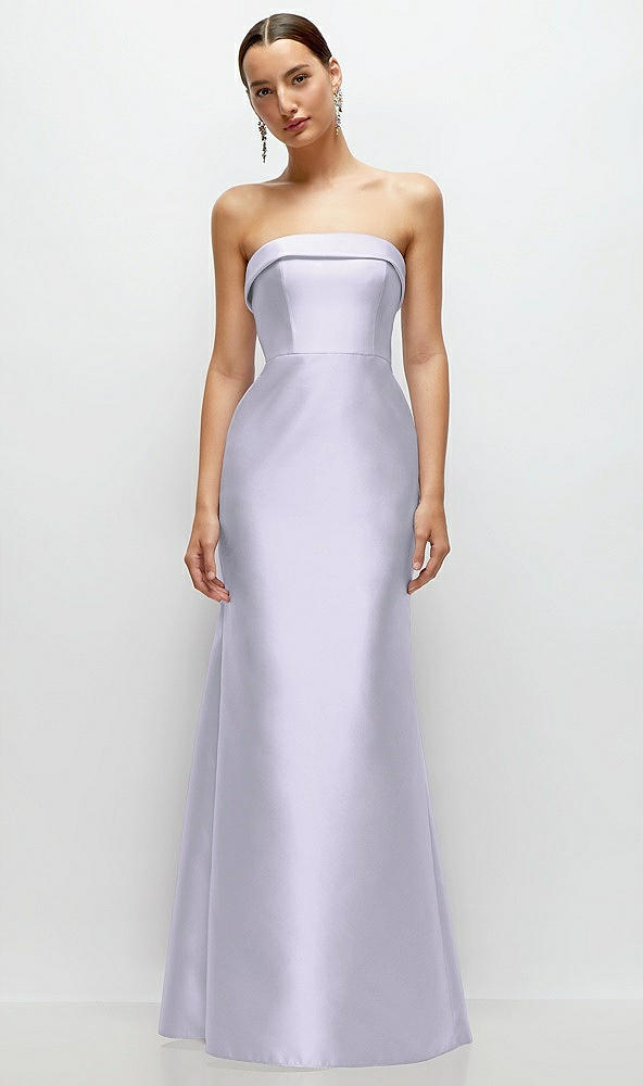 Front View - Silver Dove Strapless Cuff Neckline Satin Trumpet Gown