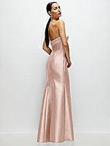 Side View Thumbnail - Toasted Sugar Strapless Cuff Neckline Satin Trumpet Gown