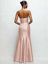 Rear View Thumbnail - Toasted Sugar Strapless Cat-Eye Draped Bodice Satin Tumpet Dress