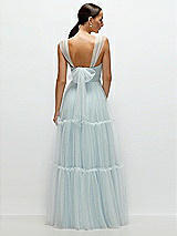 Rear View Thumbnail - Mist Bustier-Style Neu Tulle Tiered Maxi Dress with Convertible Straps