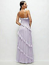 Rear View Thumbnail - Moondance Asymmertical Ruffle Chiffon Bias Slip Maxi Dress